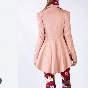 Nuvula | Light Pink Peplum Hi-Low Jacket - Women